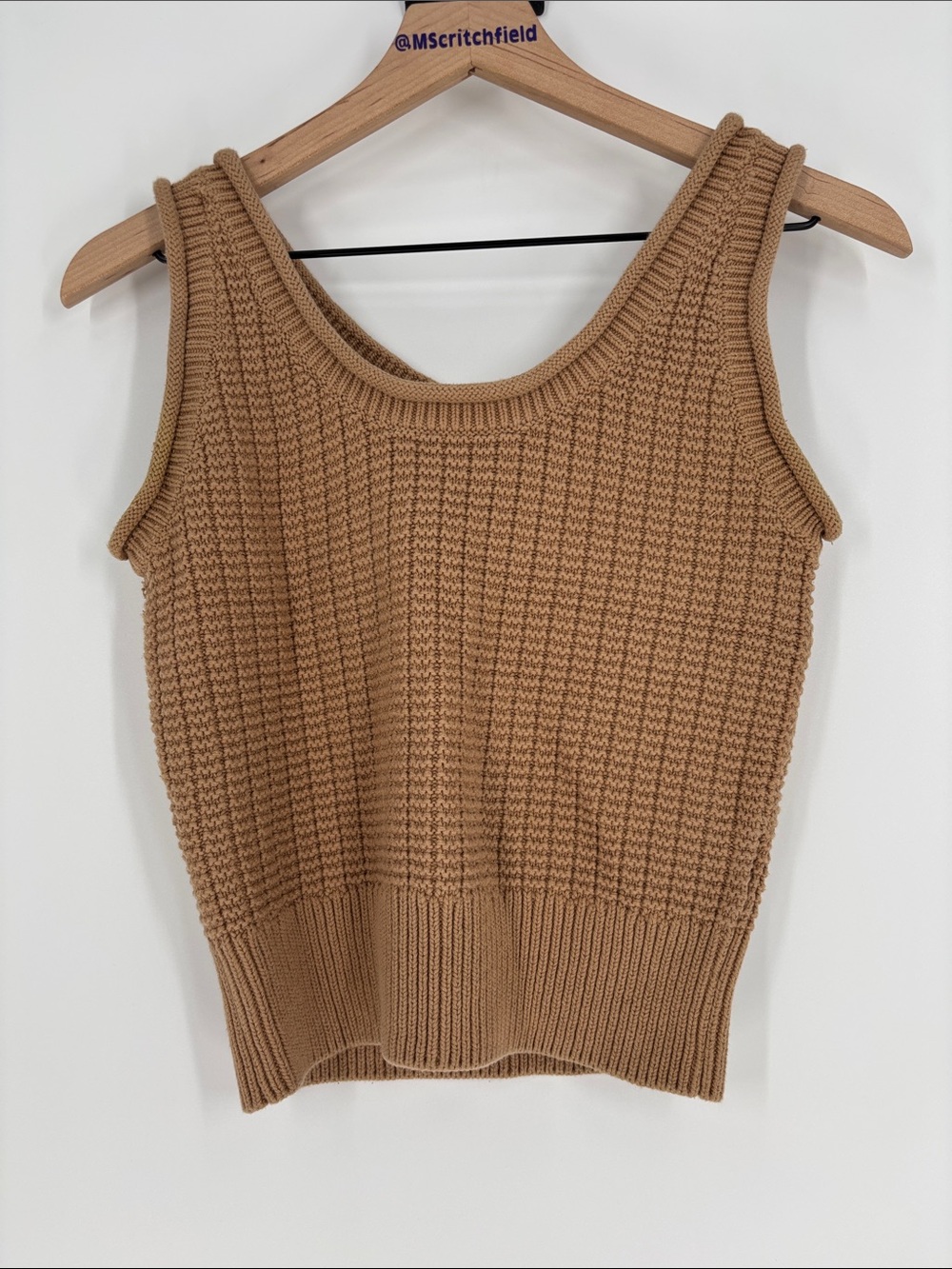 Quince camel organic cotton sweater tank medium